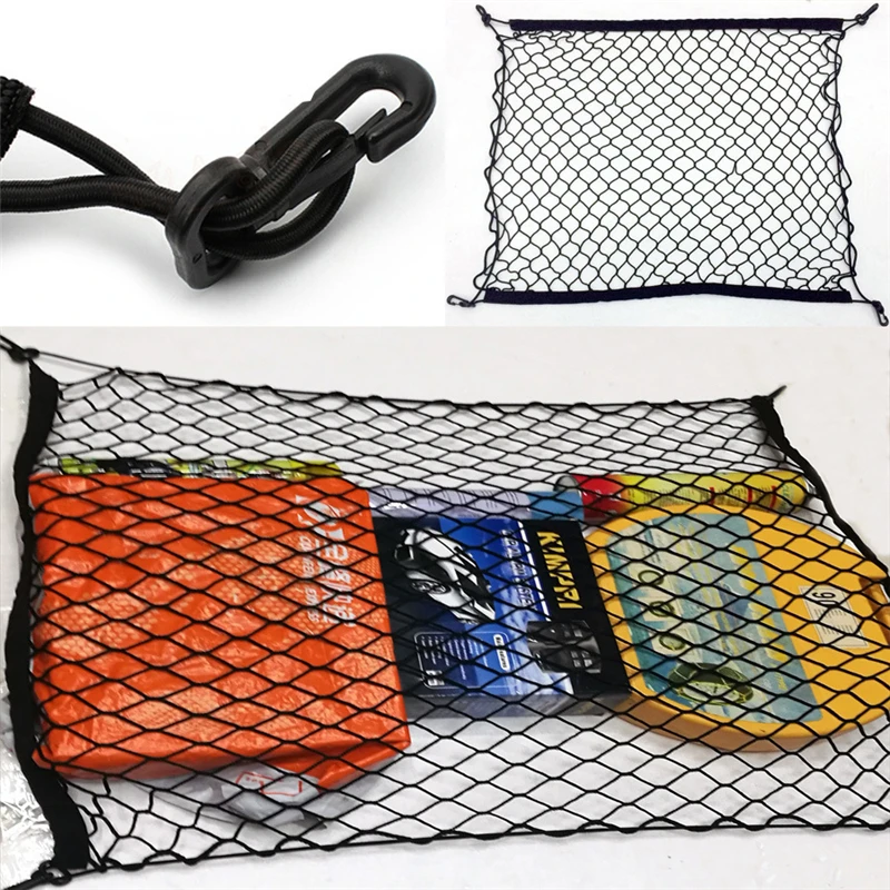 

Car Trunk Organizer Universal Car Storage Net Pocket 70x70cm 90x60cm Car Trunk Rear Storage Cargo Luggage Nylon Elastic Mesh