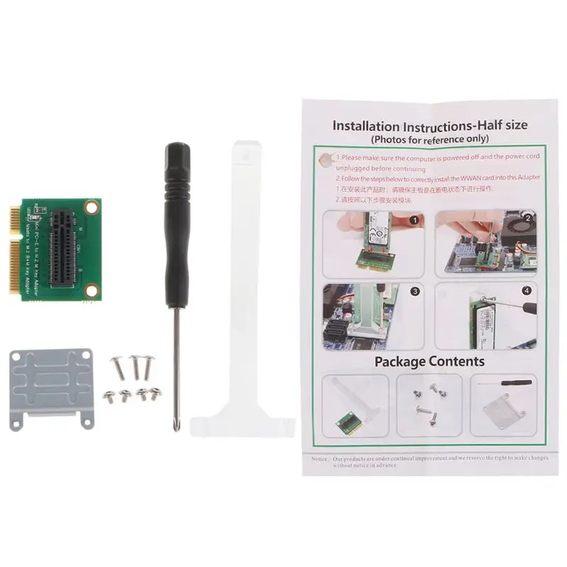 M.2 NGFF Nvme SSD для Mini PCI-E адаптер карты Вертикальная установка конвертер с кронштейном для 2280 типа NVME SSD