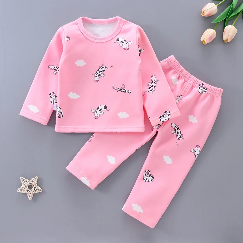 

Warm Cotton Cartoon Kids Clothing Sets 2PCS Baby Pajamas Unisex Baby Boys Girls Clothes Toddler Girl Clothes Children Tracksuit