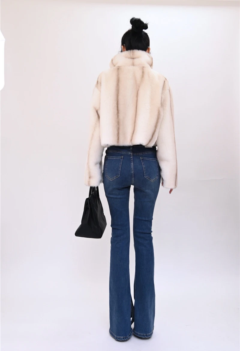 Jean com Punhos Feminino Forma Conforto Flare Rachados 4 High Quality Moda Feminina