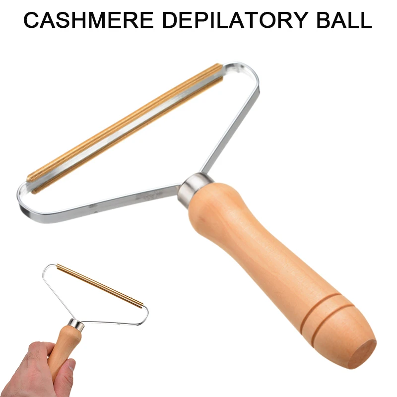 1pc Portable Lint Ball Remover Copper Head Wood Handle Clothes Fuzz Shaver Lint Brushes