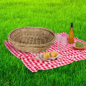 

Home Use Environmental Protection Handmade Woven Storage Basket Food Container Organizer Rattan Bread Fruit Case