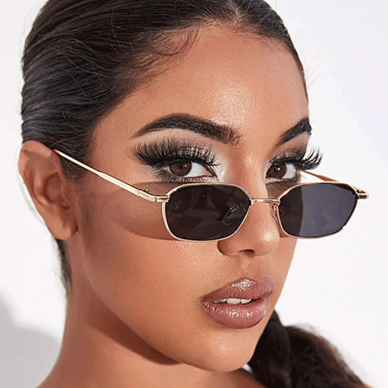 2022 Fashion Sunglasses Women/Men Luxury Brand Designer Accessories Frame Gold Color Metal Rectangle Summer Sun Glasses Trend designer sunglasses