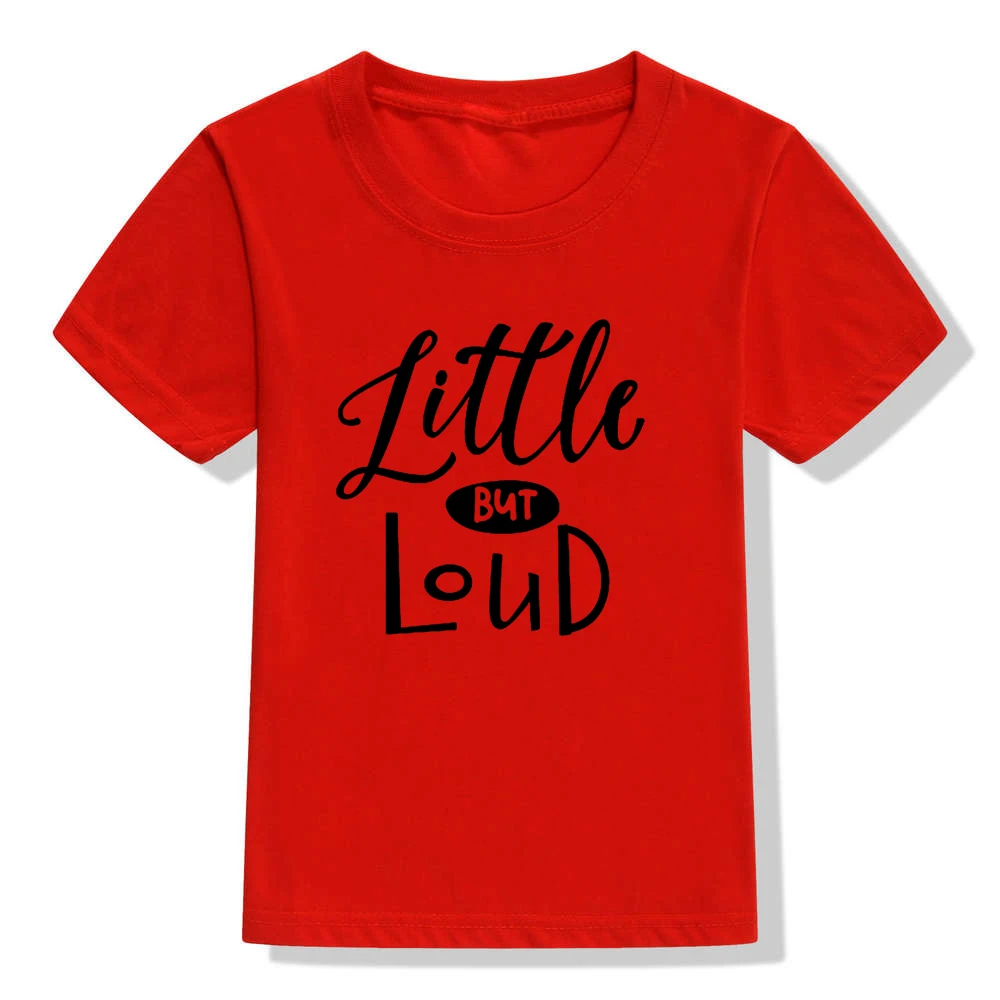 Детская футболка с надписью Little But Loud футболка для мальчиков и девочек, одежда для малышей забавные модные футболки, Прямая поставка - Цвет: H406-KSTRD-