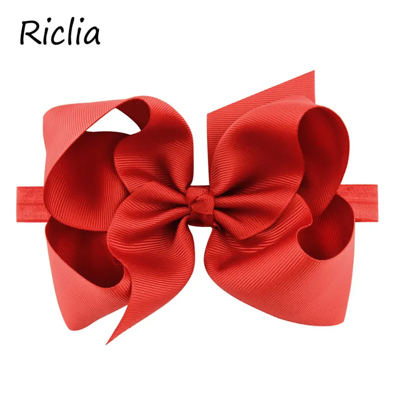 Riclia/2 шт./лот; Детские аксессуары для волос с большим бантом; Яркие модные детские ленты с бантом; 20 цветов радуги; головные уборы для девочек в подарок
