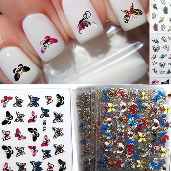 

24 Sheets Colorful DIY Butterfly Nail Art Transfer Stickers Tips Decal Decoration Sticker & Decal
