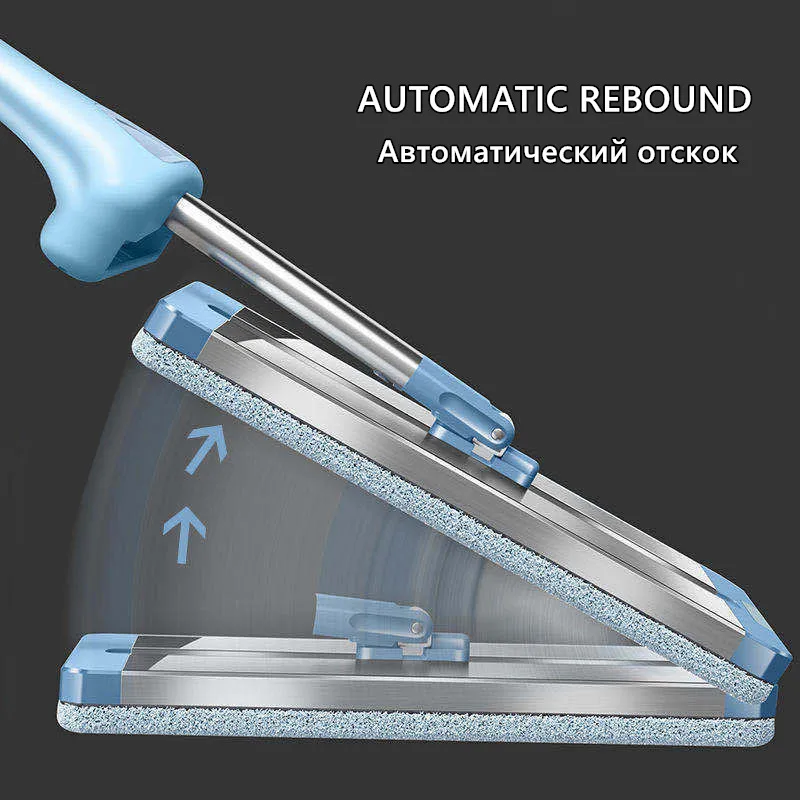 Squeeze Mop Magic No-hand Platt Golvtvätt Aluminiumlegering Stor storlek Head Wringer Mopp Hushållsrengöringsverktyg_voghion.com