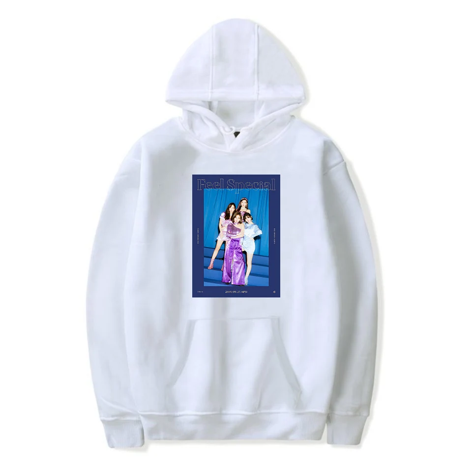 Kpop Twice толстовки свитшоты для женщин и мужчин Twice Feel специальные толстовки Флисовая теплая толстовка в стиле хип-хоп пуловеры с длинным рукавом K-pop - Цвет: white2