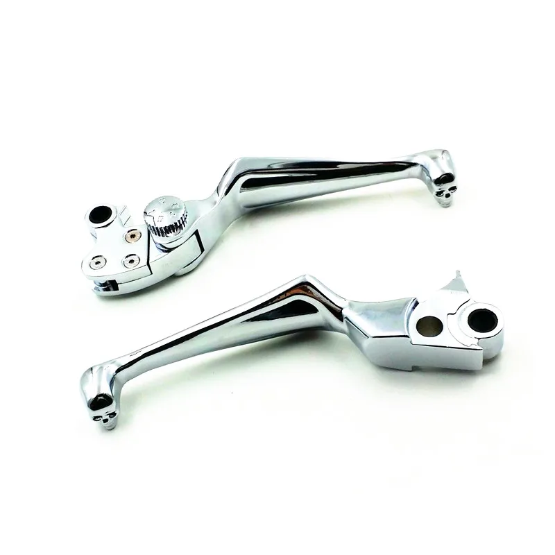 

Chrome Skull Adjustable Brake Clutch Lever for Harley Fat Boy Dyna Electra FXDC