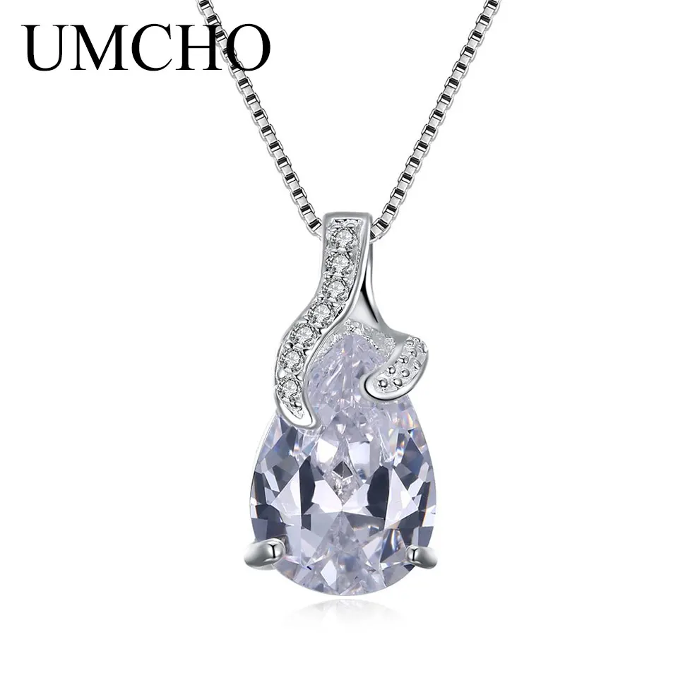 

UMCHO Aesthetic Necklaces With Pendant for Woman Luxury Free Shipping Modern Large 925 Sterling Silver Party Banquet Anniversary