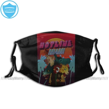 

Hotline Miami Mouth Face Mask Hotline Miami Facial Mask Fashion Funny with 2 Filters for Adult