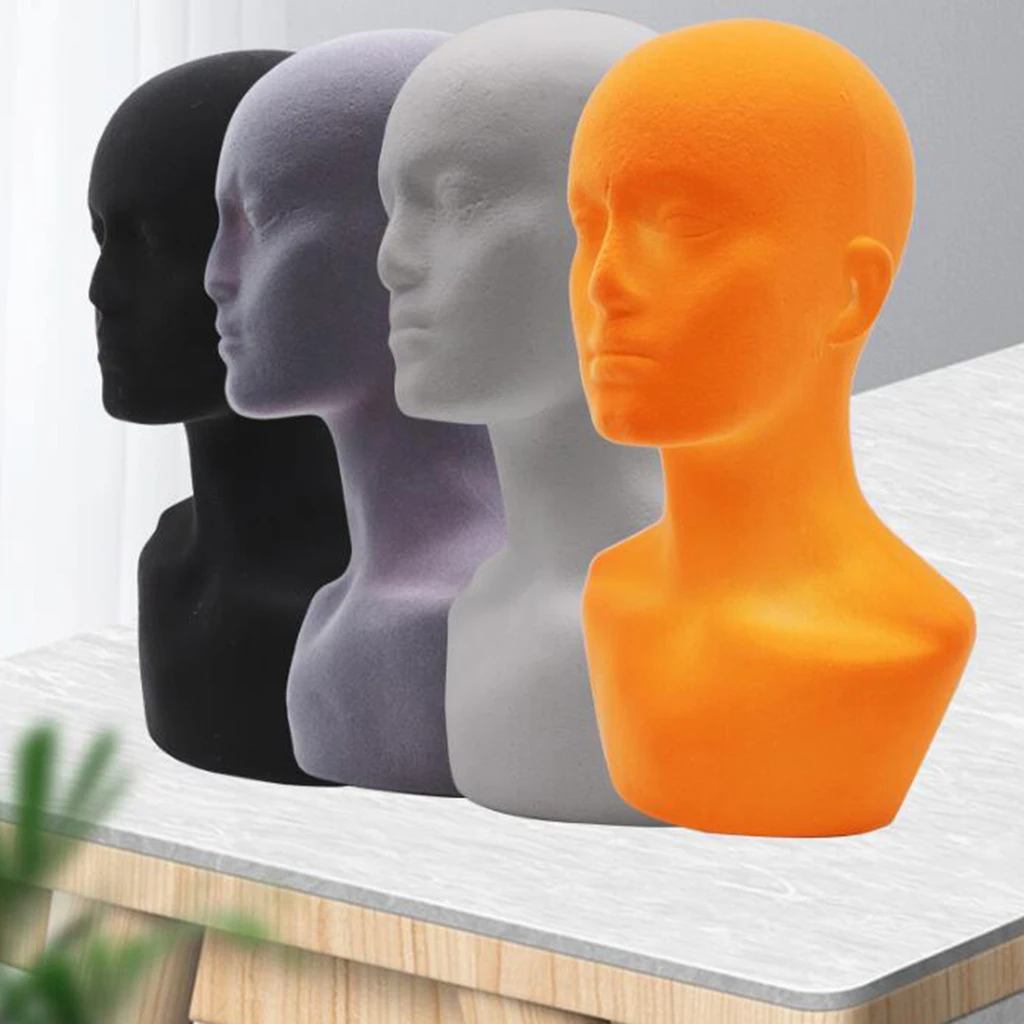 Light Male Styrofoam Hair Display Mannequin Head Stand Manikin for Hat Wig 21``