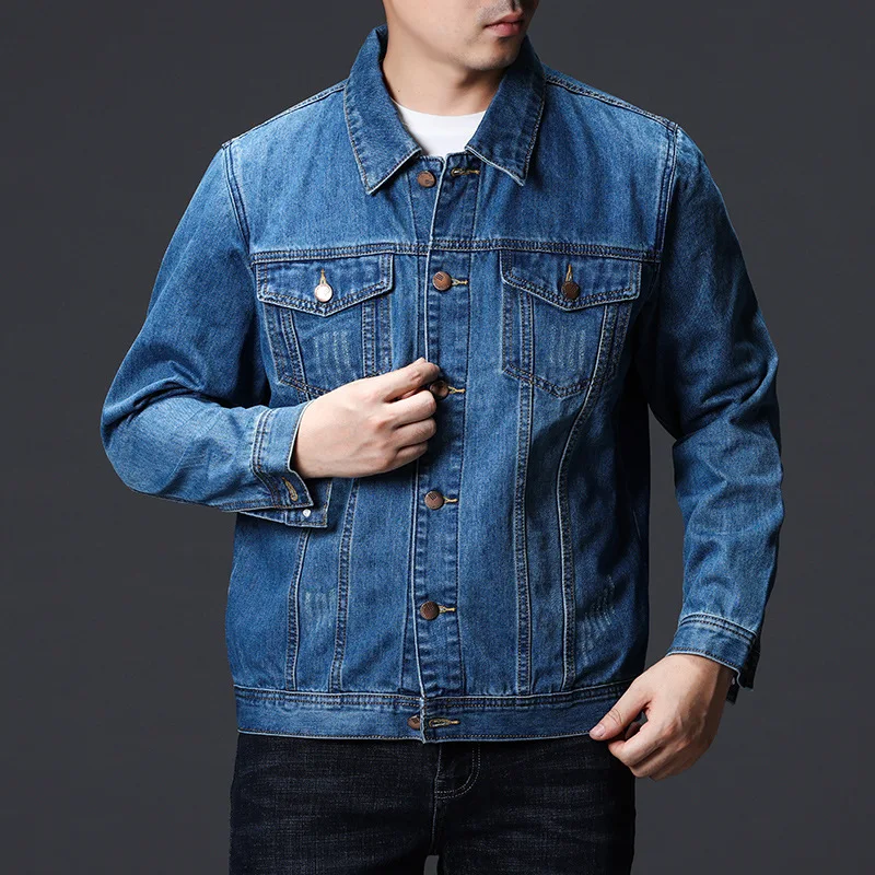 

Spring Handsome Cowboy Jacket Men's Korean-style Fit Slim Fit Students Versatile Simple Draping Cutting/three-dimensional Cuttin