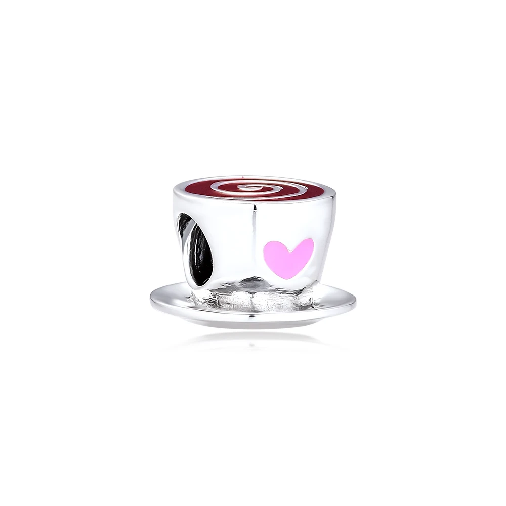 Подходит для браслетов Pandora Charms восхитительные кофейные бусины 925 пробы-серебро-ювелирные изделия