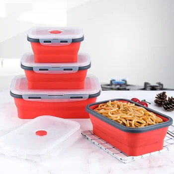 

3Pcs/Set Bowl Sets Silicone Folding Lunch Box Folding Bowl Portable Silicone Folding Bowl Foldable Food Storage Bento Container