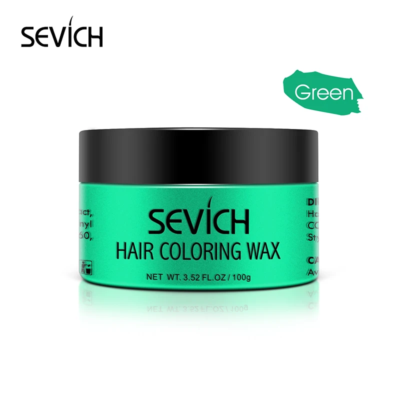 Green Sevich краска для волос восковая серебристо-серая Временная Краска для волос Мужская и женская грязь DIY крем-гель для волос для стиля 8 цветов - Цвет: Green