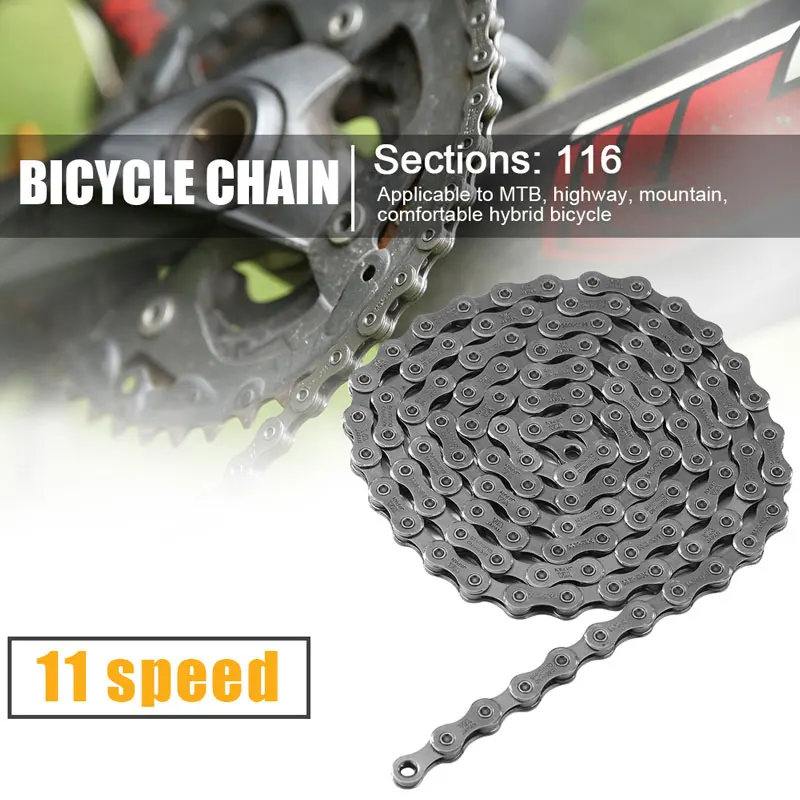 Велосипедная цепь 116 звеньев 9/27 скоростей MTB горный велосипед велосипедная стальная цепь - Цвет: 7