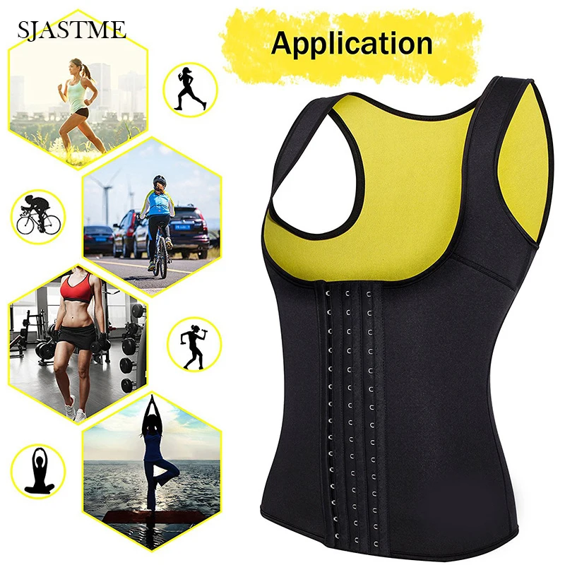 

Womens Shapewear Weight Loss Neoprene Sauna Sweat Waist Trainer Corset Tank Top Vest Sport Workout Slimming Body Shaper Belt