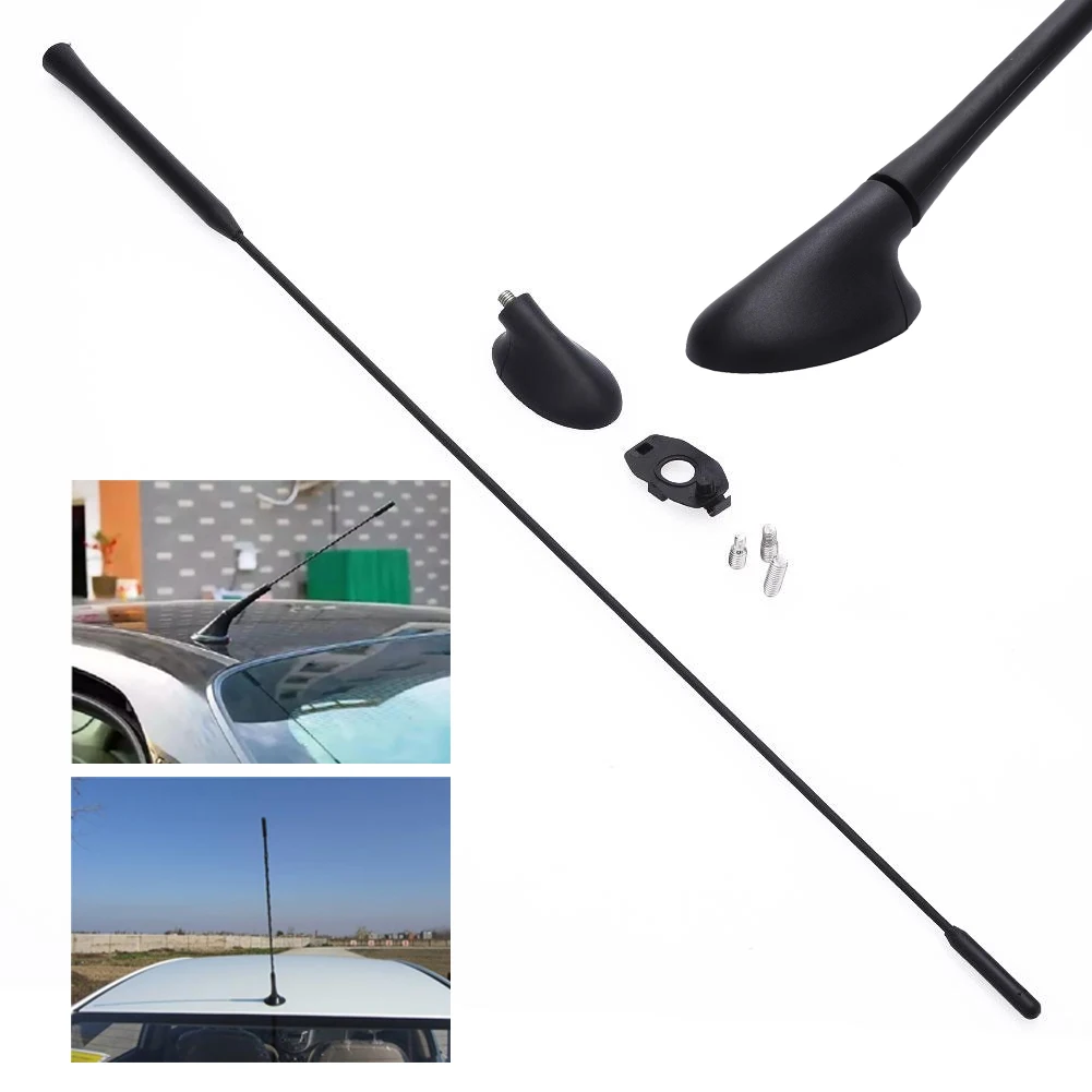 Vehemo Черный алюминиевый сплав антенна мачта полюс AM FM радио Премиум качество автомобильный сигнал приема радио антенна Замена