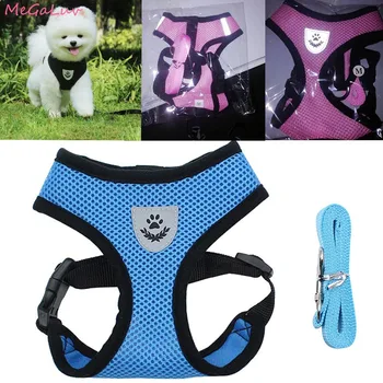 

Reflective Dog Mesh Harness Pet Cat Adjustable Dog Harness Vest Walking Lead Pet Clothes Vest Puppy Dog Leash Pet Supply Collar
