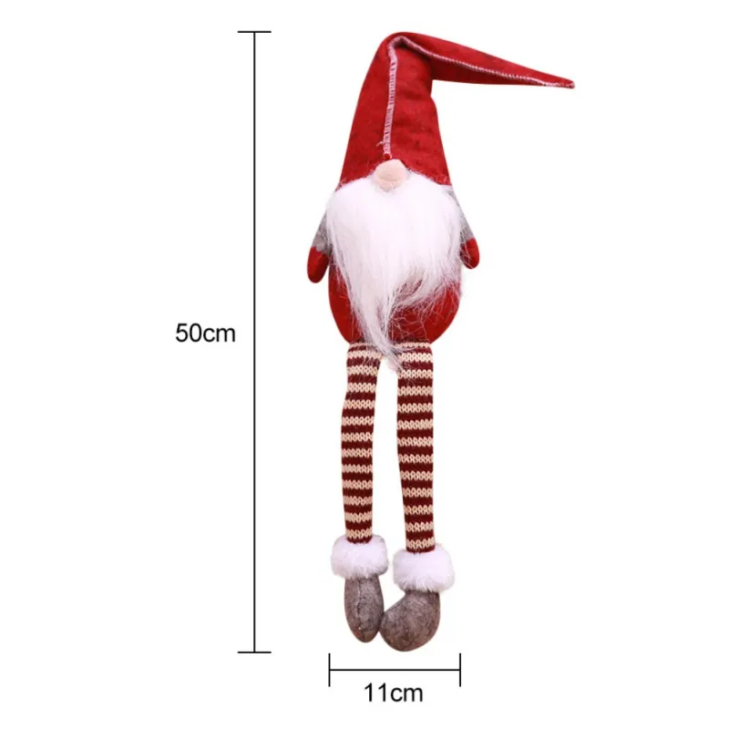 Cute Christmas Decoration Sitting Long Leg No Face Elf Doll Decorations For Festival Home Decor Kids New Year Gift - Цвет: 66R