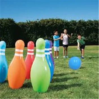 

7 Pieces/set Kids Colorful Inflatable Bowling Balls Outdoor Plaything Beach Grassland Game Ball Inflated Toys For Children