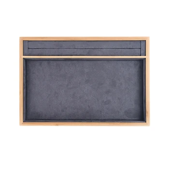 

1 Pc Bamboo Wood Ring Earrings Necklace Organizer Ear Studs Jewelry Display Stand Holder Jewelry Storage Showcases