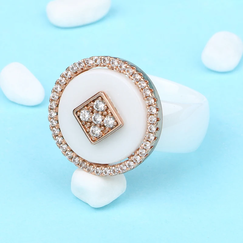 Big Oversize Women Rings Healthy Comforfit Never Fade Color Fashion Jewelry Gift CZ Crystal Women Rings