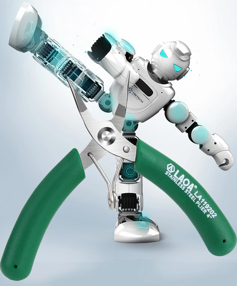 Description Picture 3 of itemLAOA Mini Side Cutter 3.5 Inch Stainless Long Nose Nippers Small Cutting Electronic Scissors Diagonal Pliers Wire Cutter