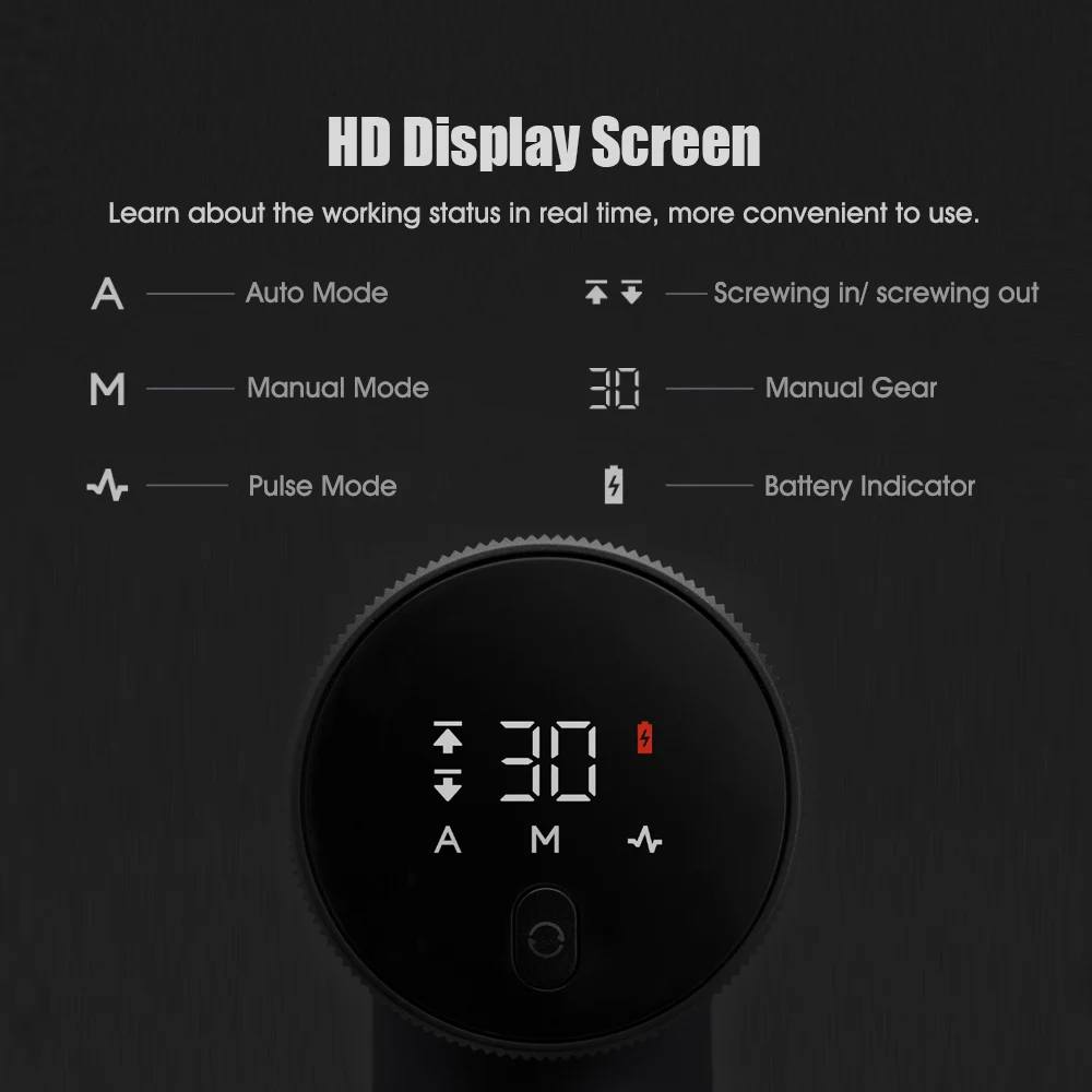 Xiaomi Mijia Type-C Brushless Cordless Electric Drill 2000mAh Smart Display description image 2