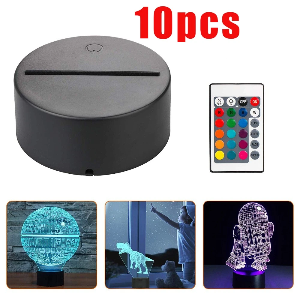 usb cable touch 3d led light holder lamp base for 3d led night light replacement 7 color colorful light bases table led base