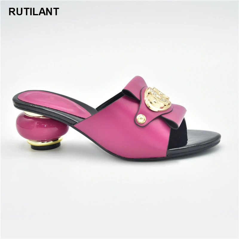 Party Pumps Italian Shoes Nigerian African Rhinestone Wedding Summer Women Fashion