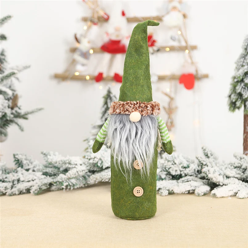 Santa Claus wine bottle bag party table Christmas happy decoration gift Christmas covers for bottles wijn kerst 20O30 (1)