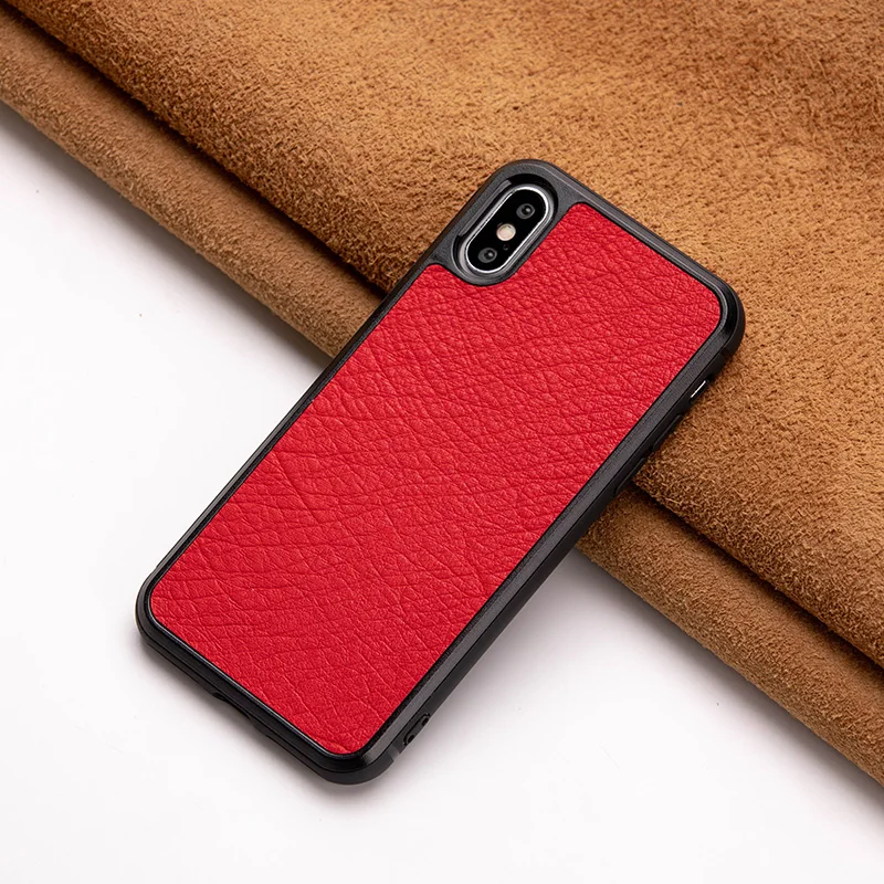 Baked Ostrich Skin Phone Case For IPhone X XS Max XR For Apple 5 5S SE 6 6S 7 8 Plus Protect Phone Case No Grain Surface