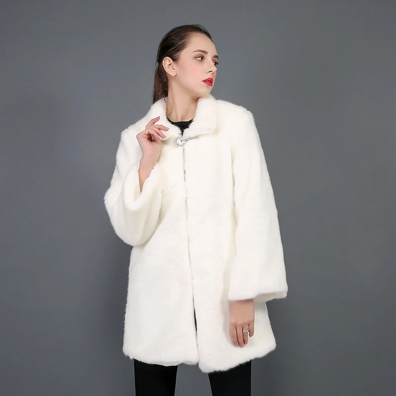 S-3XL, новая модная осенняя и зимняя одежда, пальто из искусственного меха, Норковое Пальто с капюшоном, Дамское теплое меховое пальто