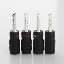 Audiocrast 638B Pure Silver Plated Audio Speaker Banana Plug BFA Type Hi-Fi Amplifier Terminals