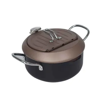 

Tempura Fryer With Thermometer Home Kitchen Induction Cooker Fine Iron Oil Drip Rack Multifunctional Restaurant Japanese Style