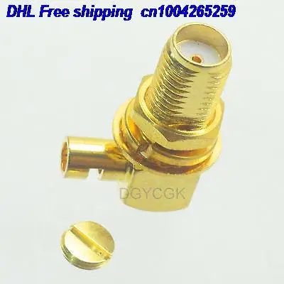 

EMS/ DHL 100pcs SMA female nut bulkhead right angle Solder RG178 RG196 RG316 174 connector 22ds