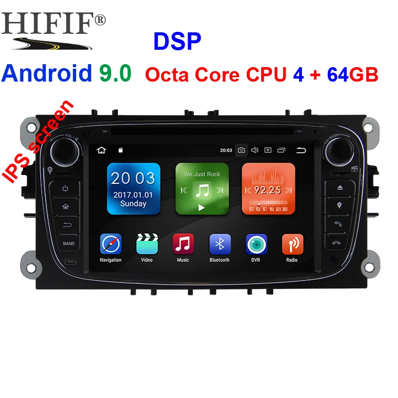 8 ядерный 2 Din " Android 9,0 автомобильный dvd-плеер для Ford Mondeo/Focus gps навигация Bluetooth Стерео FM Rds радио Wi-Fi головное устройство