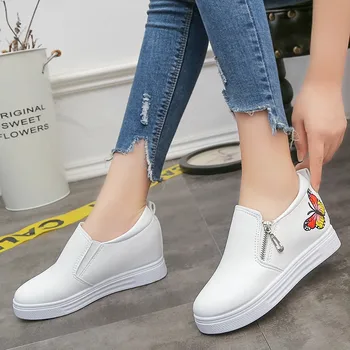 

Butterfly Women Sport Wedges Platform Sneakers Black White Shoe for Women High Heels Sneakers Shoes Woman Sneakers White Loafers
