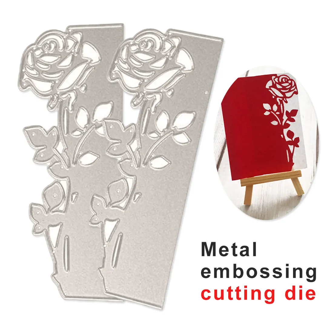 

DIY Scrapbooking Album Paper Card Embossing Rose Leaves Border Metal Cutting Dies Stencils Die Cut