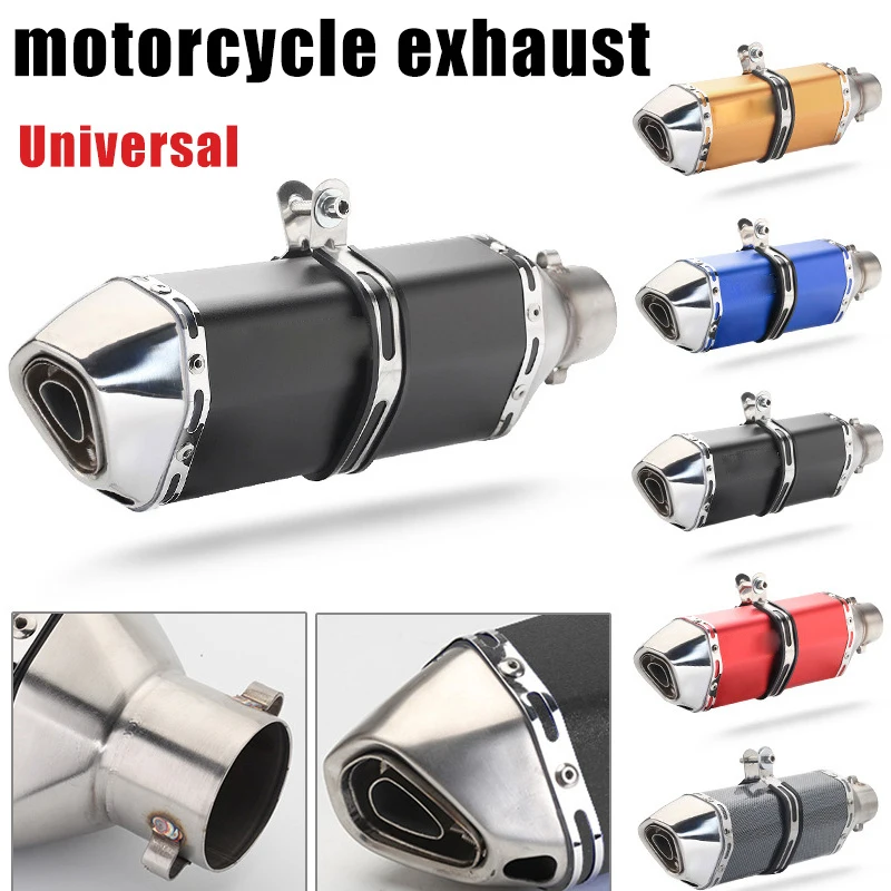 51mm Motorcycle Exhaust Muffler Tip Pipe With Removable DB Killer Modified stainless steel Silencer System 370mm | Автомобили и
