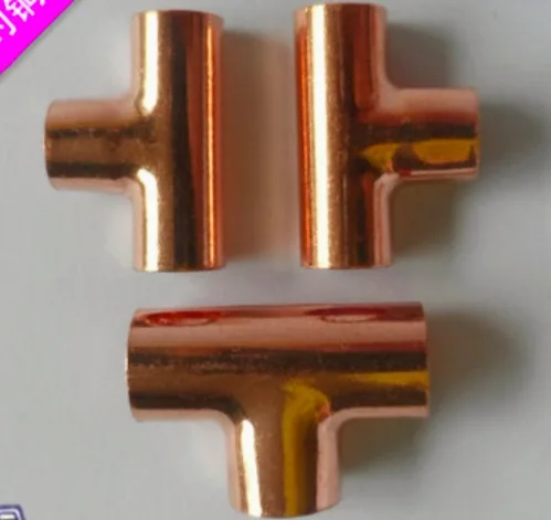 

10PCS/LOT Inner Diameter:12mm Thickness:0.8mm Copper T type Tee Pipe Three Welding Joint Air conditioning refrigeration