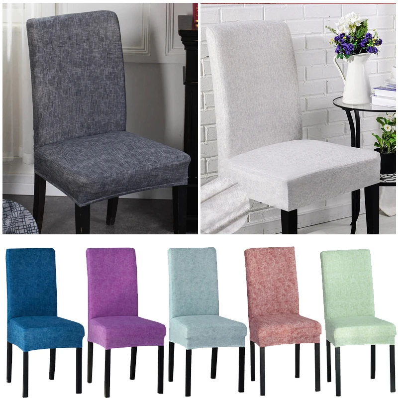 

Spandex Stretch Dining Chair Protector Cover Removable Washable Dining Room Shabby Chair Slipcover Christmas Home Decor
