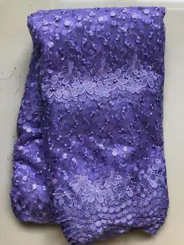 

2020 Latest LILAC African French Lace Fabric High Quality Tulle Net Lace Fabric 5 Yards Embroidery Nigerian Lace Fabric FLL4713