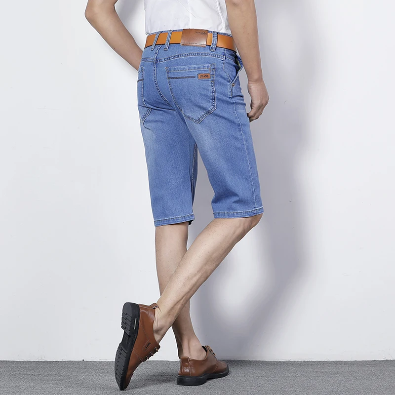 lee carpenter jeans Men Business Jeans Classic Male Cotton Straight Stretch Brand Denim short Pants Summer Overalls Slim Fit short Trousers 2021 jack and jones jeans