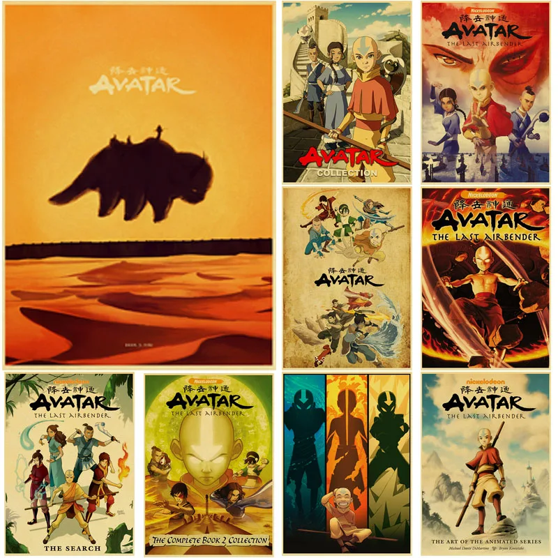 Купите 3 и получите 4 Аватара Постер аниме The Last Airbender Aang Fight винтажные постеры из