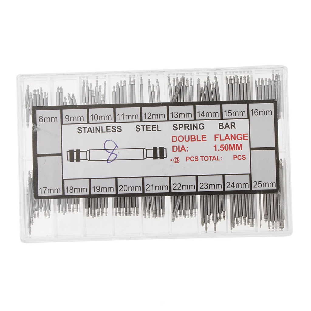 Stainless Steel 8-25mm Watch Band Spring Bars Strap Link Pins Repair Stainless Steel 8-25mm Watch Band Spring Bars Strap Link Pins Repair