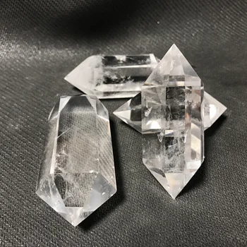 

4pcs natural rock quartz Crystal gemstone double pointed Metaphysical Healing puffy terminated point remove negative energy