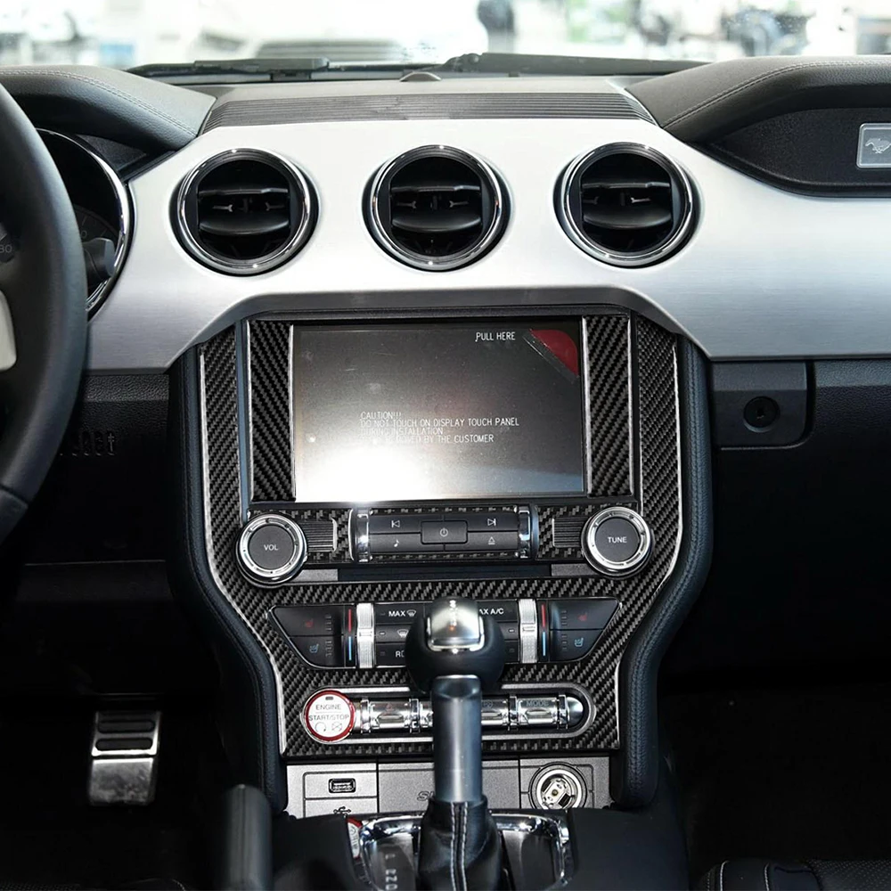 7 шт. комплект gps навигационная панель наклейки крышка планки для Ford Mustang углеродного волокна Автомобильный интерьер наклейки
